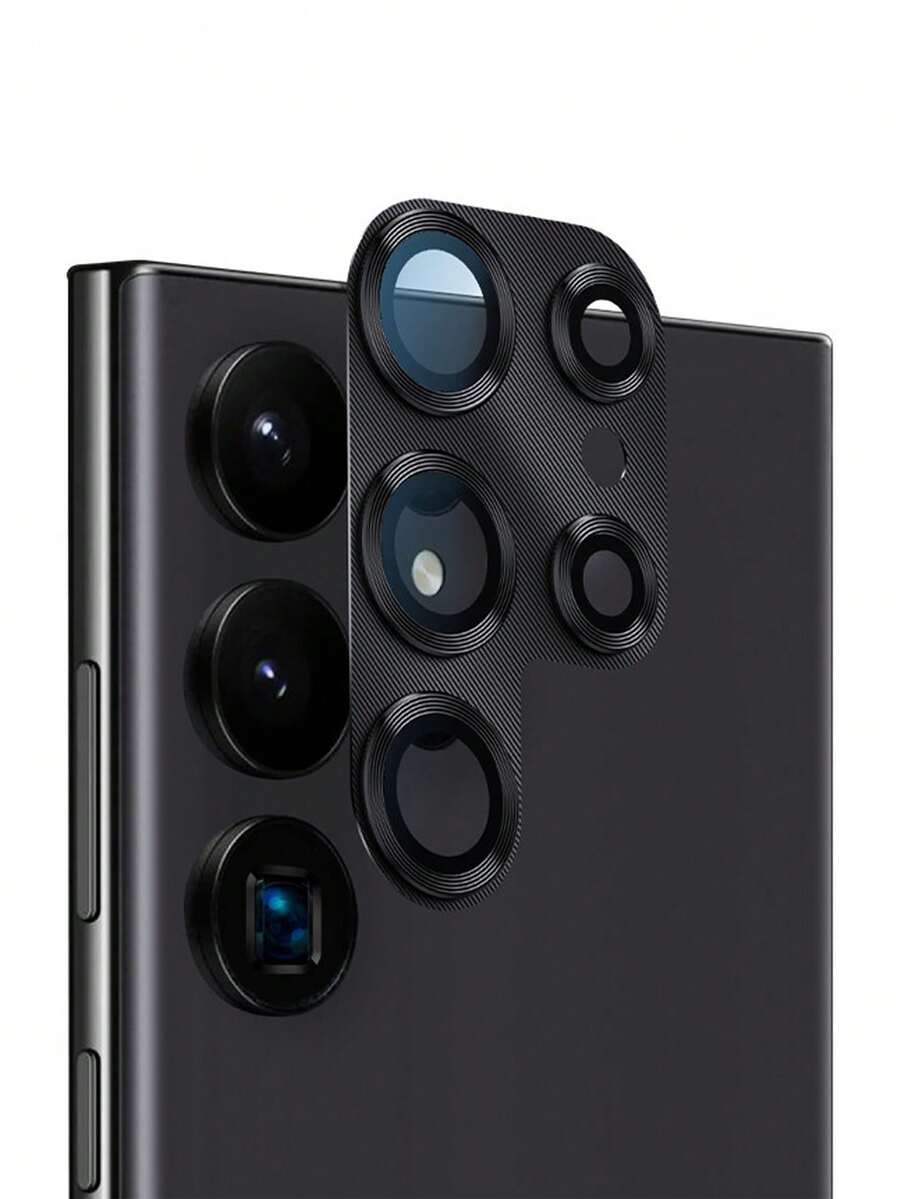 1入組全覆蓋抗刮耐磨高清相機鏡頭保護膜，適用於三星 Galaxy S22/S22+/S22 Ultra/23/S23+/S23 Ultra/S24/S24+/S24 Ultra - 黑色 - 查看 1