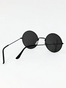 Unisex Round Lenses, Unisex Round Sunglasses, Solar Glasses, Fashion Lenses - 黑色 - 查看 4