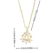 Elegante Lotus Zirkonia Anhänger Kette, Geburtstagsgeschenk für Frauen und Männer, Familie und Freunde