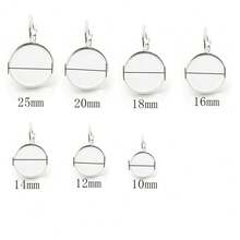 10 cái/gói Đồ cổ Màu xanh lá Tiếng Pháp Đòn bẩy Hoa tai Với Tròn khung viền Trống Cơ sở Cái mâm Đối với Đinh tán tai Làm đồ trang sức - Cố Thanh AB - Xem 5