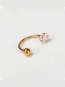 1件装防水不锈钢锆石耳钉、耳骨钉、耳环、鼻环、女士身体饰品 - 8mm - 查看 23