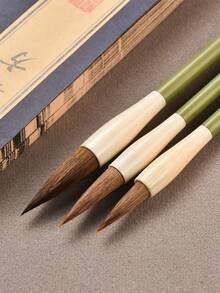 Calligraphy Brush Set For Beginners, Includes Knitted, Wolf Hair And White Cloud Brushes, Suitable For Writing And Painting In Chinese Calligraphy, Running Script And Cursive - 3 Wolf Cents - View 9