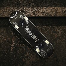 Patineta Skate Semiprofesional Barderos Crew con Llave T Multifuncional - Blanco y Negro - Ver 2