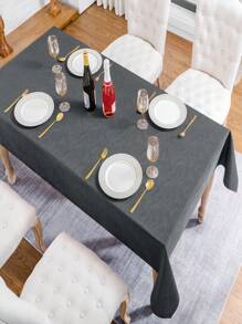 1 Khăn trải bàn ăn/bàn ăn gia đình bằng vải Jacquard chống thấm nước, di động, họa tiết xoáy, thanh lịch, nhiều kích cỡ, hình vuông - Màu xám đen - Xem 4