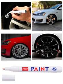 Plumón Para Llantas Permanente Blanco Moto Carro Llantas Marcador - Blanco - Ver 3