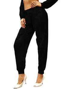 Pantalones Dama con Resorte en Tobillo y Jareta Ajustable Moda - Negro - Ver 1