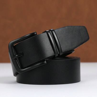 Women's Black Classic Square Alloy Buckle Neutral Soft Waist Belt, Suitable For Jeans, Any Pants, Skirts, Versatile For Dates, Outings