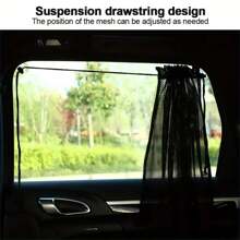 1pc  Car Curtains, Sun Protection Curtains, Car Anti-UV Sunshades, Sun Protection And Heat Insulation Curtains, Car Side Curtains, Universal - Black - View 6