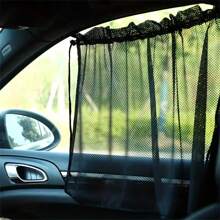 1pc  Car Curtains, Sun Protection Curtains, Car Anti-UV Sunshades, Sun Protection And Heat Insulation Curtains, Car Side Curtains, Universal - Black - View 2