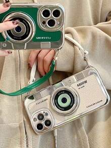 1 PC Thiết kế máy ảnh Retro sáng tạo Vỏ điện thoại mạ điện Tương thích với iPhone - Nhiều màu - Xem 3