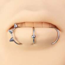 1 pieza Anillo falso de aro para la nariz de acero inoxidable, aros de septum, aro en C para el labio, pendiente, piercing falso de nariz, joyería corporal para mujer sin perforación
