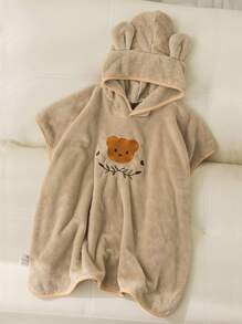 1 件全新珊瑚绒卡通连帽斗篷、浴袍毛巾、沙滩披肩夏季婚礼家居浴室装饰沙滩装返校