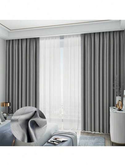 1 Par Cortinas Blackout 2.35 X 3 M Habitación Sala