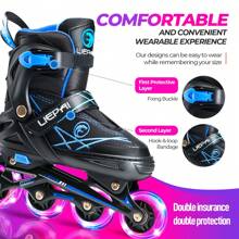 Teens & Adults Inline Skates With Light-Up PU Wheels, Fashion Multicolor Minimalist Design, Comfortable