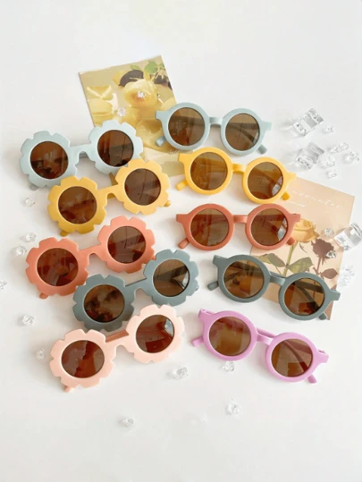 Conjunto De 10 Decoraciones Lindas De Gafas De Sol Para Bebé Con Diseño De Girasol