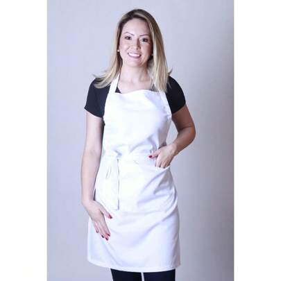 Avental Longo com bolso Tecido Gabardine