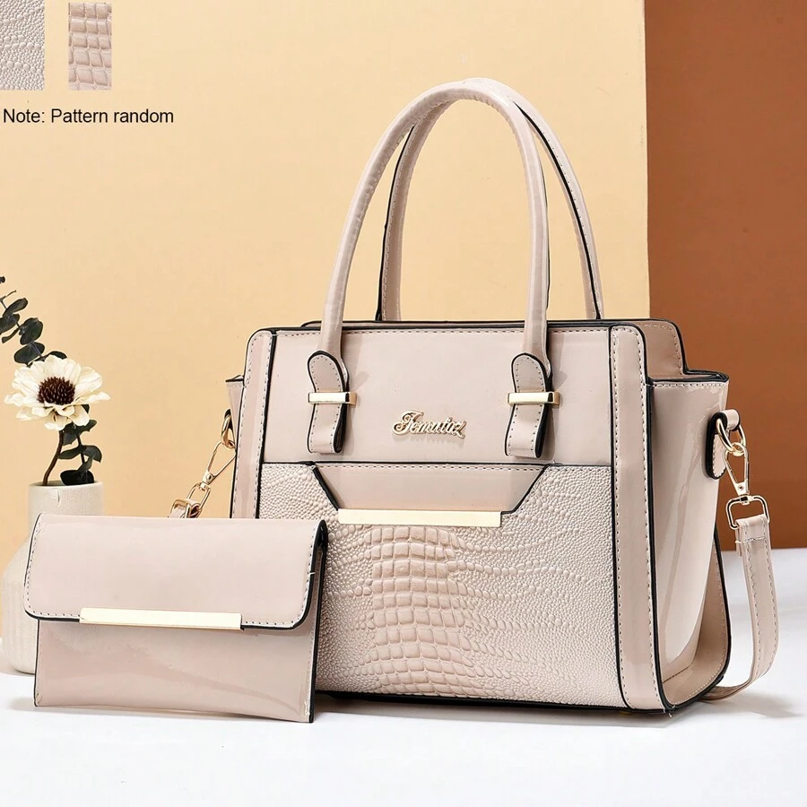 Sac à Main Fourre-tout Rouge – Croco Effet Cuir – Femme – Fermeture Magnétique