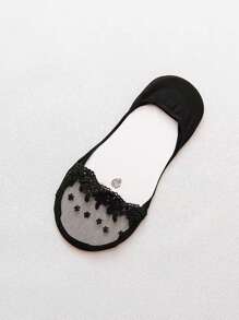 1 Pair Of Invisible Lace Short Socks For Student