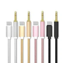 適用於iPhone 15 Pro Max的輔助線，USB C轉3.5毫米耳機音頻插孔轉換器，尼龍編織線材，適用於iPhone 15、三星、小米、華為等品牌的汽車音頻輔助線 - 金色 - 查看 9