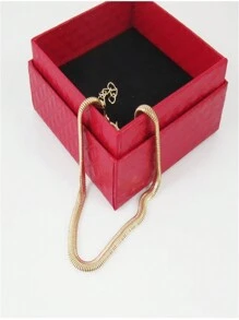 1条女士金/银色极简不锈钢鱼鳞脚链，适合日常佩戴。情人节配饰