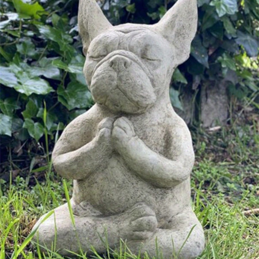 1 PiÃ¨ce Ornement De Jardin De Chien MÃ©ditant En RÃ©sine, DÃ©coration De Style Grise Pour La Maison