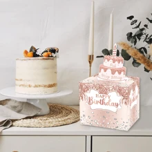 Birthday Money Box For Cash Gift Pull,Surprise Box Gift Box For Money,Money Box For Cash Gift,DIY Set With Trolley Card, For Birthday Party,1Set,Christmas - Rose Gold - View 4