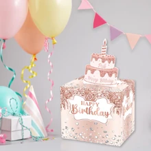 Birthday Money Box For Cash Gift Pull,Surprise Box Gift Box For Money,Money Box For Cash Gift,DIY Set With Trolley Card, For Birthday Party,1Set,Christmas - Rose Gold - View 2