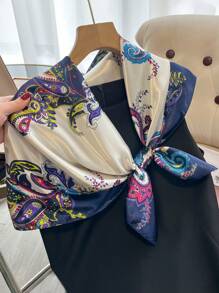 1 Miếng Màu sắc Retro In hoa Paisley Polyester Xa ten Hình vuông Khăn quàng cổ Đối với phụ nữ , Đa chức năng Khăn rằn , Kem chống nắng , Điều hòa Khăn choàng , Đồ trang trí Phụ kiện - Nhiều màu - Xem 4