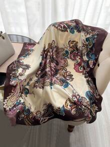 1 Miếng Màu sắc Retro In hoa Paisley Polyester Xa ten Hình vuông Khăn quàng cổ Đối với phụ nữ , Đa chức năng Khăn rằn , Kem chống nắng , Điều hòa Khăn choàng , Đồ trang trí Phụ kiện - Nhiều màu - Xem 9