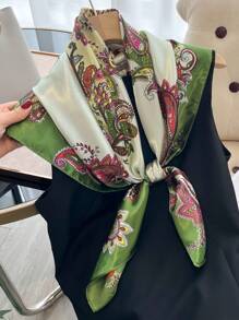 1 Miếng Màu sắc Retro In hoa Paisley Polyester Xa ten Hình vuông Khăn quàng cổ Đối với phụ nữ , Đa chức năng Khăn rằn , Kem chống nắng , Điều hòa Khăn choàng , Đồ trang trí Phụ kiện - Nhiều màu - Xem 5