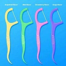 50pcs/Box Super Thin Smooth Disposable Floss, Individually Packaged, Fruit Flavor Floss Stick, Home Pack Toothpick, Portable Box - Multicolor - View 5