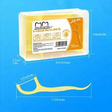50pcs/Box Super Thin Smooth Disposable Floss, Individually Packaged, Fruit Flavor Floss Stick, Home Pack Toothpick, Portable Box - Multicolor - View 6