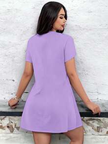 Women Dresses - Lilac Purple - View 4
