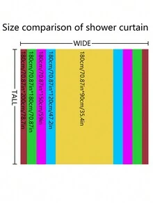 1入復古海浪和植物圖案的淋浴簾 - 米色 - 查看 2