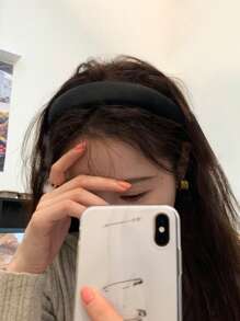 3条装，周长38厘米/14.96英寸，女士海绵高冠发箍，黑/白/棕色简约纯色可选，时尚百搭高端简约优雅发饰，适合日常通勤、外出、派对、工作、洗脸、化妆、搭配服装等场合，女士发箍发带 - 彩色 - 查看 11
