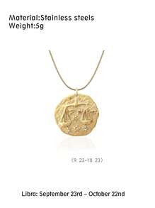 1入組黃銅十二星座彩色鑽石項鍊,鍊子,精品飾品 - Constellation - 查看 9