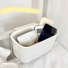 1pc Bedside Hanging Basket Baby Crib Organizer, Diaper Caddy Storage, Bed Fencing Hanging Storage Box - Grey - View 4