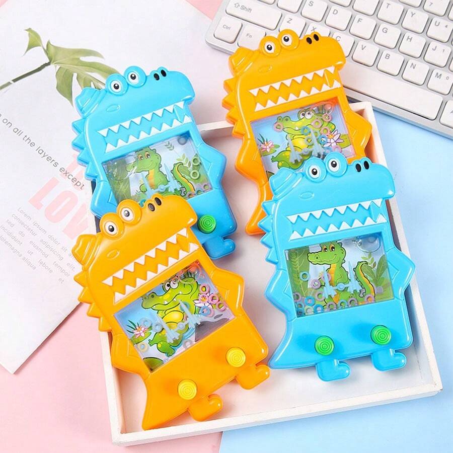1pc Random Color Handheld Water Ring Toss Game With Bubble For Kids, Dinosaur Shaped