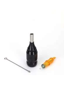 Grip De Aluminio Para Tatuar Ajuste Fijo De Cartucho 25mm - Negro - Ver 1