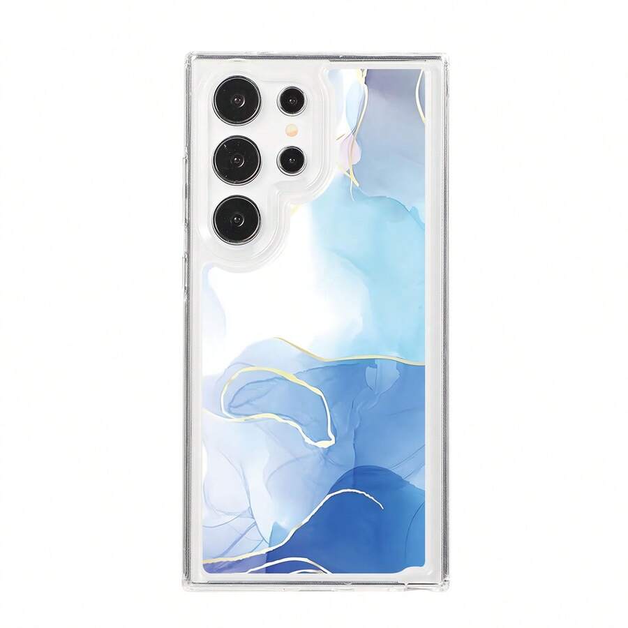 適用於三星s24ultra/s23ultra手機殼,高端感a54大理石s22ultra全包型創意note20 Ultra男女適用的galaxy S22plus/s23plus/s24plus防摔手機殼 - 藍色 - 查看 1