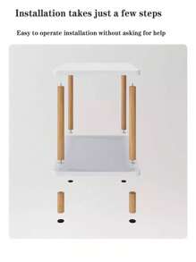 1pc Small Side Table, Living Room Sofa End Table, Bedside Nightstand For Small Space, Apartment - White - View 8