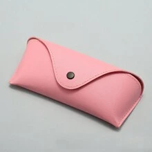 1 件便携式皮革眼镜盒 PU 皮革软太阳镜袋超薄盒女士中性眼镜盒眼镜配件（5 种颜色可选）粉色