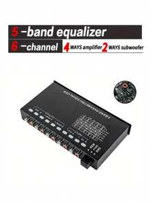 1pc Vdmy Mt-X508 Car Equalizer 5-Band Equalizer Car Amplifier Audio Eq Tuning Filtering Amplifier, 12v Car Audio System, Suitable For All Cars - Black and White - View 1