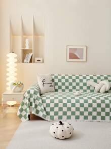 1入現代防滑沙發套,四季通用,沙發桌布,野餐墊,臥室,客廳,辦公室,戶外,卡其格設計 - 綠色 - 查看 8