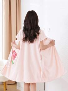 1 pieza Bata de baño negra para mujer, talla única que se ajusta a todas, unicolor de felpa de coral suave, absorbente y de secado rápido de súper microfibra, adecuada para el hogar, baño, piscina, boda de verano, decoración del hogar y baño, de vuelta a la escuela