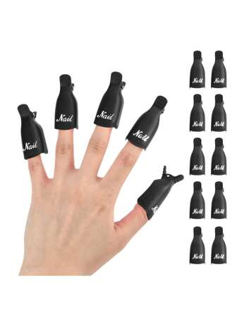 10pcs Plastic Nail Polish Remover Clip Soak Off Cap For Gel Polish Remover Wraps Nail Tools