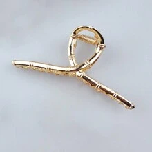 1pc/2pcs Women Minimalist Casual Style Hair Claw, For Daily Life Street Halloweenhair Clip Hair Jaw Clip Hair Clamps - Gold - View 11