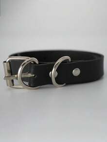 2pcs Women's Black Pu Leather Leg Garters With Buckle And Rivet Decor, Fashionable Punk Thigh Ring - Black - View 6