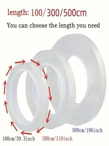 1 件纳米双面胶带，隐形，高粘度，透明，强力粘合，壁挂式，多用途，可水洗，可重复使用，适用于透明海报、图片、家居和办公室装饰、圣诞装饰