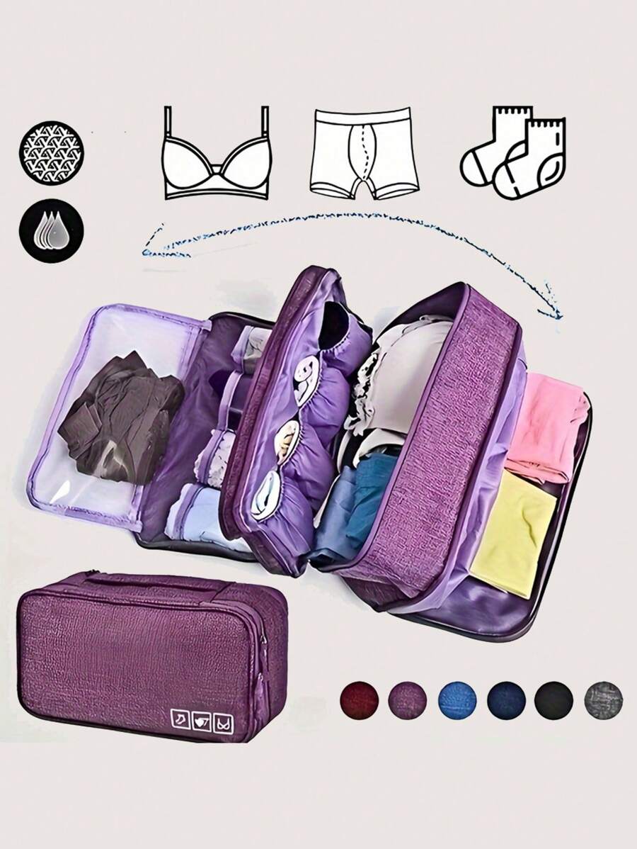 Compact, Lightweight Travel Organizer Bag Secure Zipper Pouch For